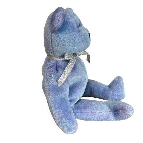 Clubby II 7th Gen Jingle TY‎ Beanie Baby Light Blue Bear Plush No Chest Button - Picture 5 of 9